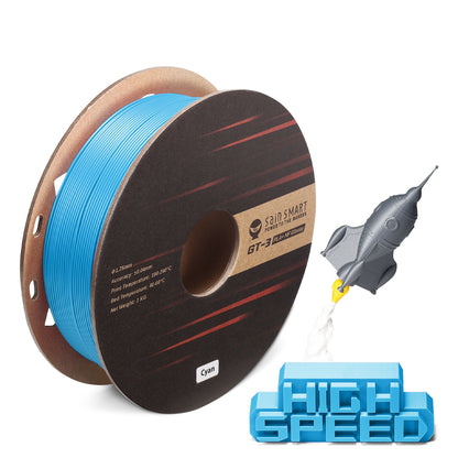 GT-3 High Speed Glossy PLA+ Filament 1.75mm, 1KG, ±0.04mm, Cyan/Magenta/Yellow/Silver