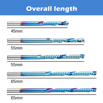 Carbide Spiral O Flute Up & Down Compression End Mill CNC Router Bits