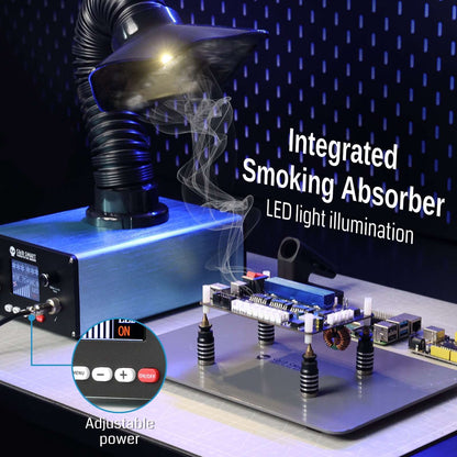 3-in-1 850W Soldering Station, Soldering Iron, Hot Air Gun, Smoke Absorber with LED Light Rework Station Kit, Digital LED Display, Auto Sleep and Cooling Mode, °C/°F Conversion