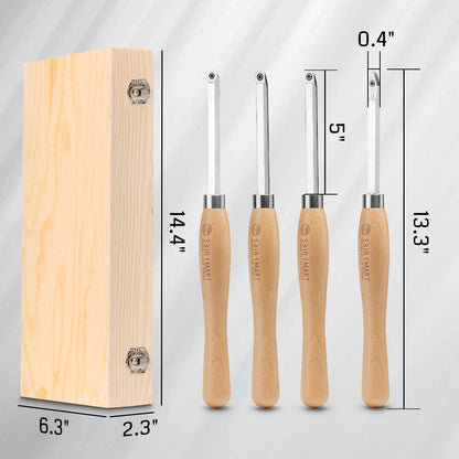 4 PCS Carbide Wood Lathe Turning Tool Set