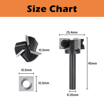 SS01-06, Φ1/4''-1/2'' Shank, Φ25-60mm Cutting Diameter, CNC Spoilboard Surfacing Router Bit, 1pc