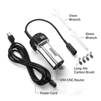 710W CNC Spindle Motor Trimmer Router, 65mm Diameter, 6 Variable Speeds 6500-30000RPM