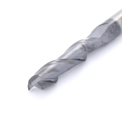 2FNC05, 1/4" Shank, 3”Overall Length, 2-Flute Flatl Nose, End Mills CNC Router Bits, Stainless Steel Metal with TiAlN Coating, For Aluminum, Metal, Plastic, MDF & Wood, 5pcs