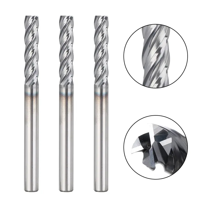 4FNC05, 1/4" Shank, End Mills CNC Router Bits, 4-Flute Flat Nose Milling, 5pcs