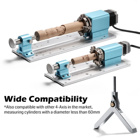 Edge Finder for CNC 4th Axis, Middle Positioner Easy Find Catering for Cylinder ≤Φ60mm, 1/8" shank