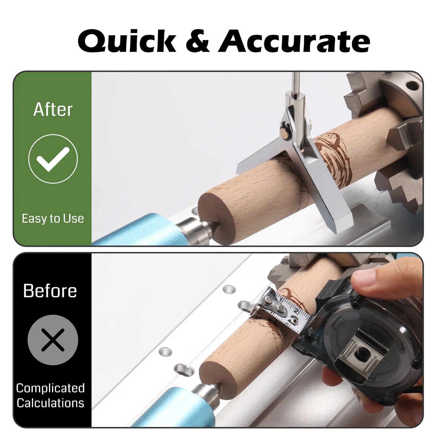 Edge Finder for CNC 4th Axis, Middle Positioner Easy Find Catering for Cylinder ≤Φ60mm, 1/8" shank