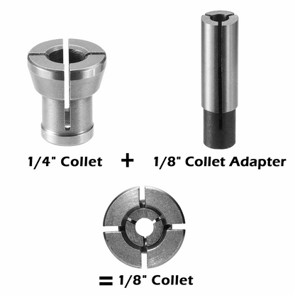 4pcs Router Collet Adapter, 1/4″ to 1/8″ CNC Engraving Router Bit Collet Size Converter