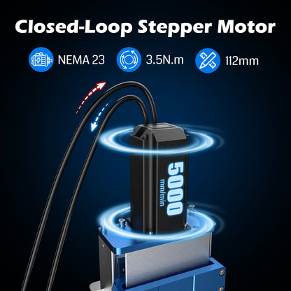 Add-on Z-Axis Assembly Kit Upgrade for PROVerXL 4X4 CNC Machine, NEMA23 Closed-Loop Stepper Motor, Φ65mm Spindle Motor Holder for Compact Router or Trim Router, Dual Linear Rails & Ball screw