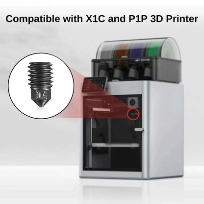 CHT High Flow Nozzle Kit  for X1 and P1P 3D Printer, 0.4mm 0.6mm 0.8mm Steel Nozzles