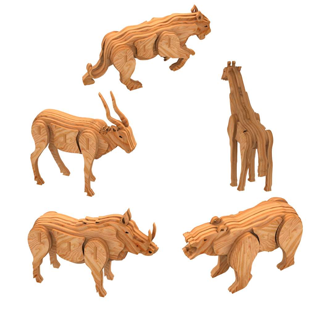 5-Animal Pack CNC & Laser Patterns by makeCNC workshop, C02