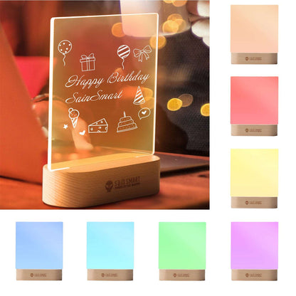 Colorful LED Table Lamp with Engravable Acrylic Plate, SainSmart 10th Anniversary Edition