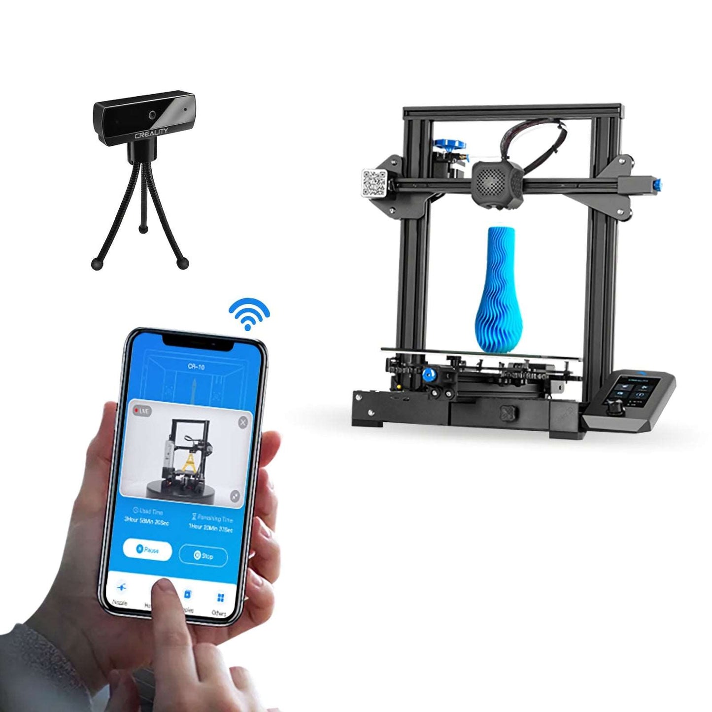 Creality Smart Kit Wi-Fi Box & HD Camera, Wireless 3D Printing Real-time Remote Monitoring