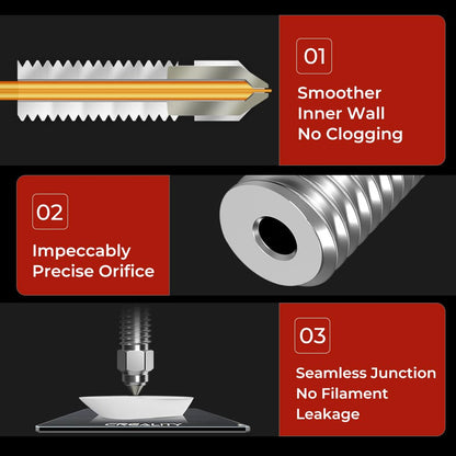 Creality K1 High Flow Nozzle Kit, 0.4mm 0.6mm 0.8mm Steel Nozzles