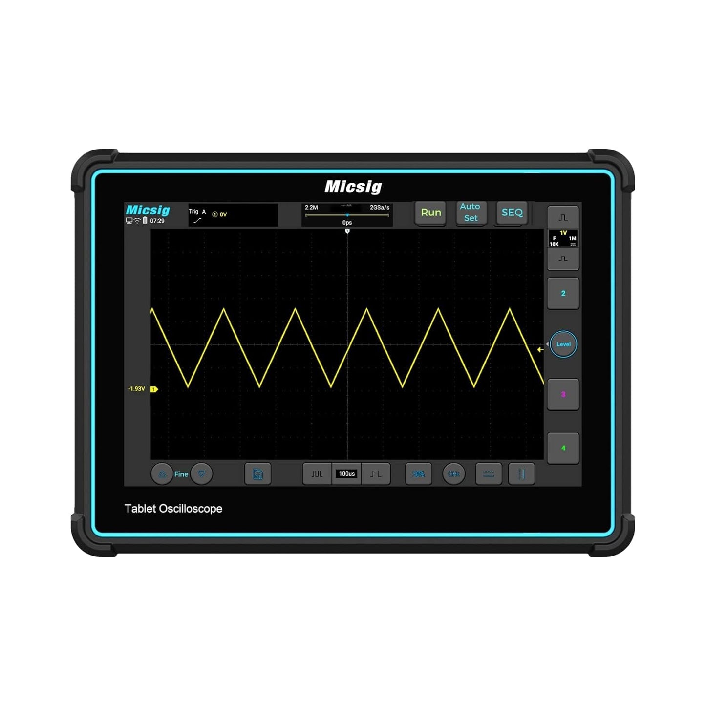 Micsig Oscilloscope TO2002, 2 Channels 200Mhz Bandwidth 1GSa/s Sampling Rate, 10" Touch Screen