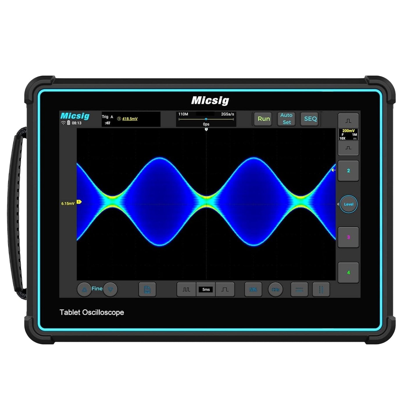 Micsig Oscilloscope TO2002, 2 Channels 200Mhz Bandwidth 1GSa/s Sampling Rate, 10" Touch Screen