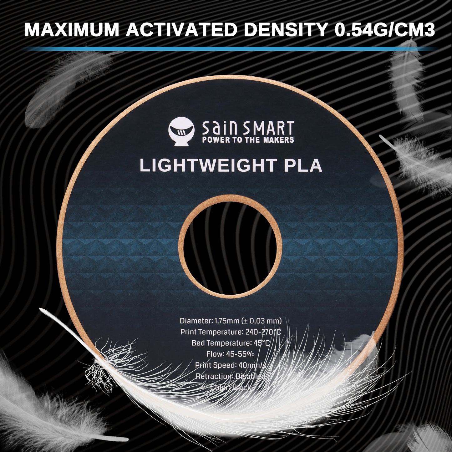 LW-PLA Filament, 1.75mm, Black & White, 1KG, Lightweight Low-Density Active Foaming for 3D Print RC Planes Drone Parts