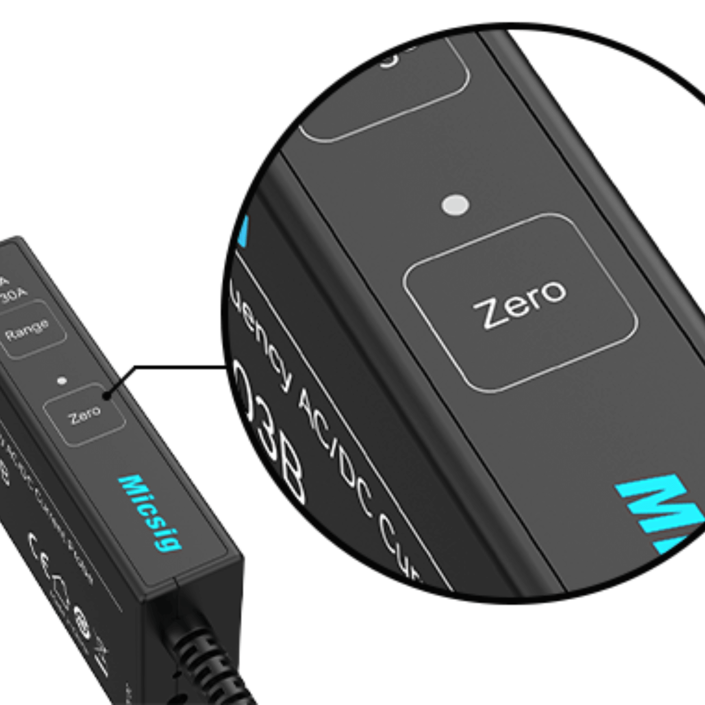 Micsig High Precision AC/DC Current Probe CP503B, 50MHz Bandwidth, 5A/30A Current Range, ±1% Accuracy, Compatible with Oscilloscopes