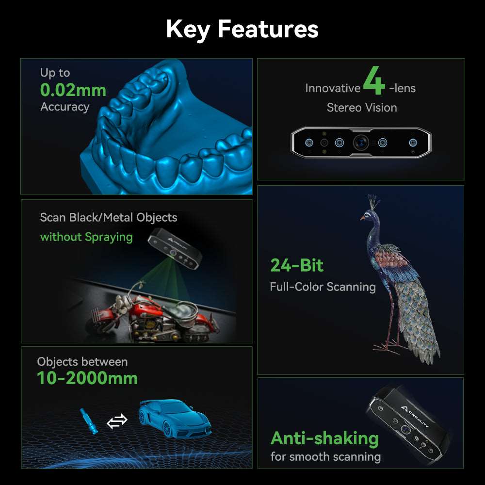 Creality CR-Scan Otter 3D Scanner, Up to 0.02mm Accuracy