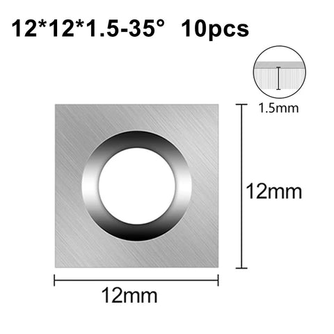 RSCI10B, Router Bit Replacement Cutter Accessories Set, 12x12x1.5mm, 35° Cutting Angle, Square Shape Tungsten Carbide, 10pcs