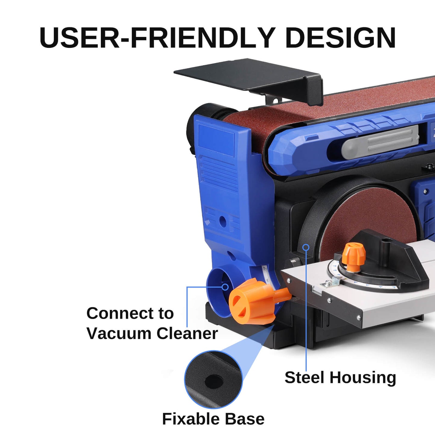 SainSmart Disc & Belt Sander 2-in-1, Adjustable Speed with Full Copper Motor, 0-90° Belt & 0-45° Tillable Worktable, Dust Collection Port