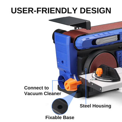 SainSmart Disc & Belt Sander 2-in-1, Adjustable Speed with Full Copper Motor, 0-90° Belt & 0-45° Tillable Worktable, Dust Collection Port