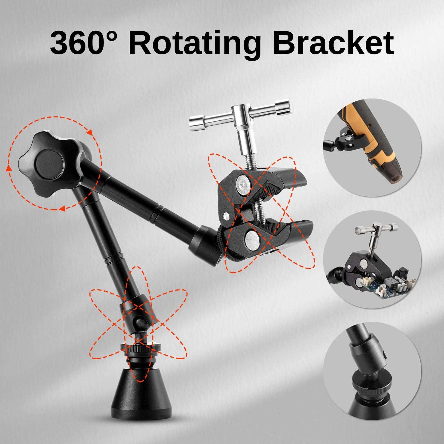 2-in-1 Magnetic Helping Hands Soldering Repair Station with Silicone Mat, 5X LED Magnifying Lamp, ESD Safe