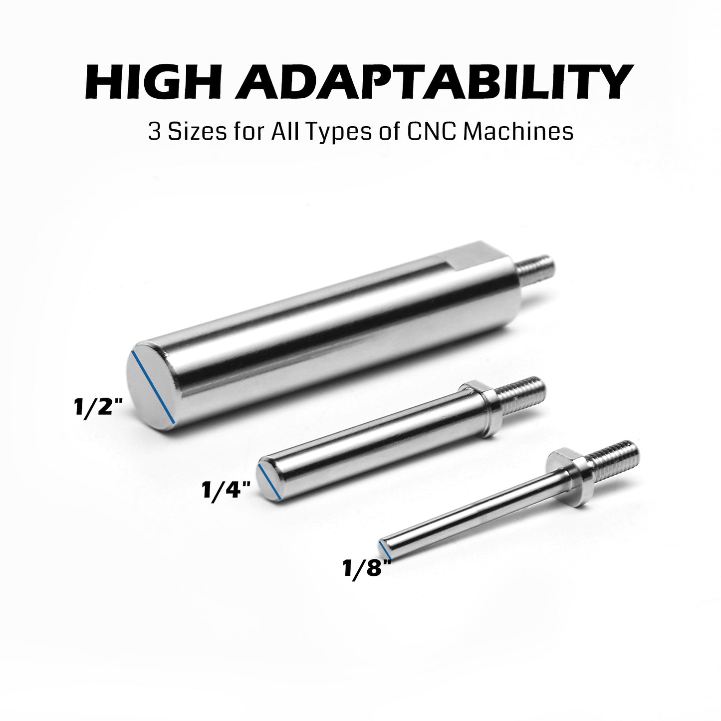 Tramming Tool for CNC, Pro Calibration System with 1/2", 1/4", 1/8" Shank and 0.001" Precision Indicators, Ideal for Squaring, Leveling, and Machine Calibration