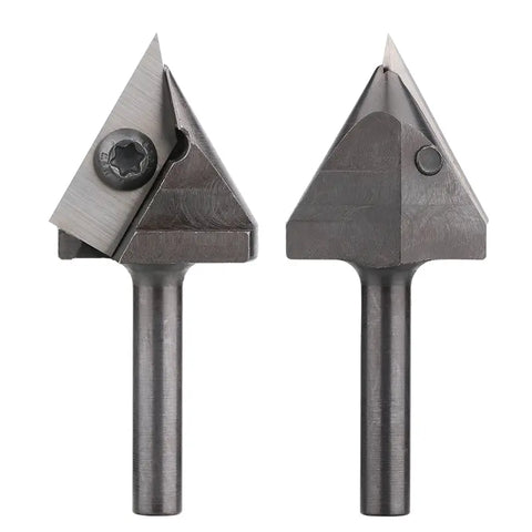 VRBC01A, 1/4" Shank,60 Degree V Groove Router Bit, 1" Cutting Diameter, Carbide Insert, For Woodworking Carving