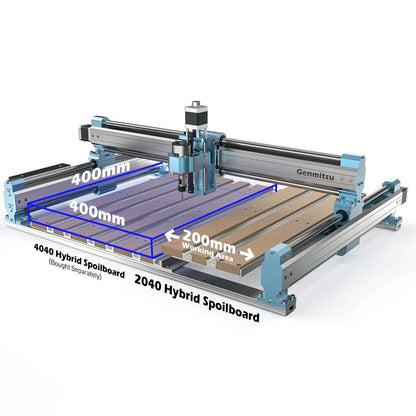 2040, 2060, 4060 Aluminum & MDF Hybrid Spoilboard for 4040-PRO CNC Router XY Axis Extension Kit