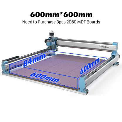 2040, 2060 Threaded Inserts MDF Spoilboard for 4040-PRO CNC Router XY Axis Extension Kit