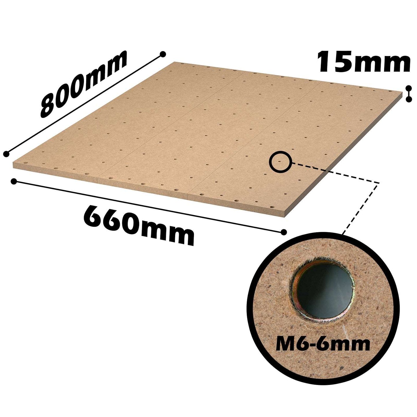 2040, 2060 Threaded Inserts MDF Spoilboard for 4040-PRO CNC Router XY Axis Extension Kit