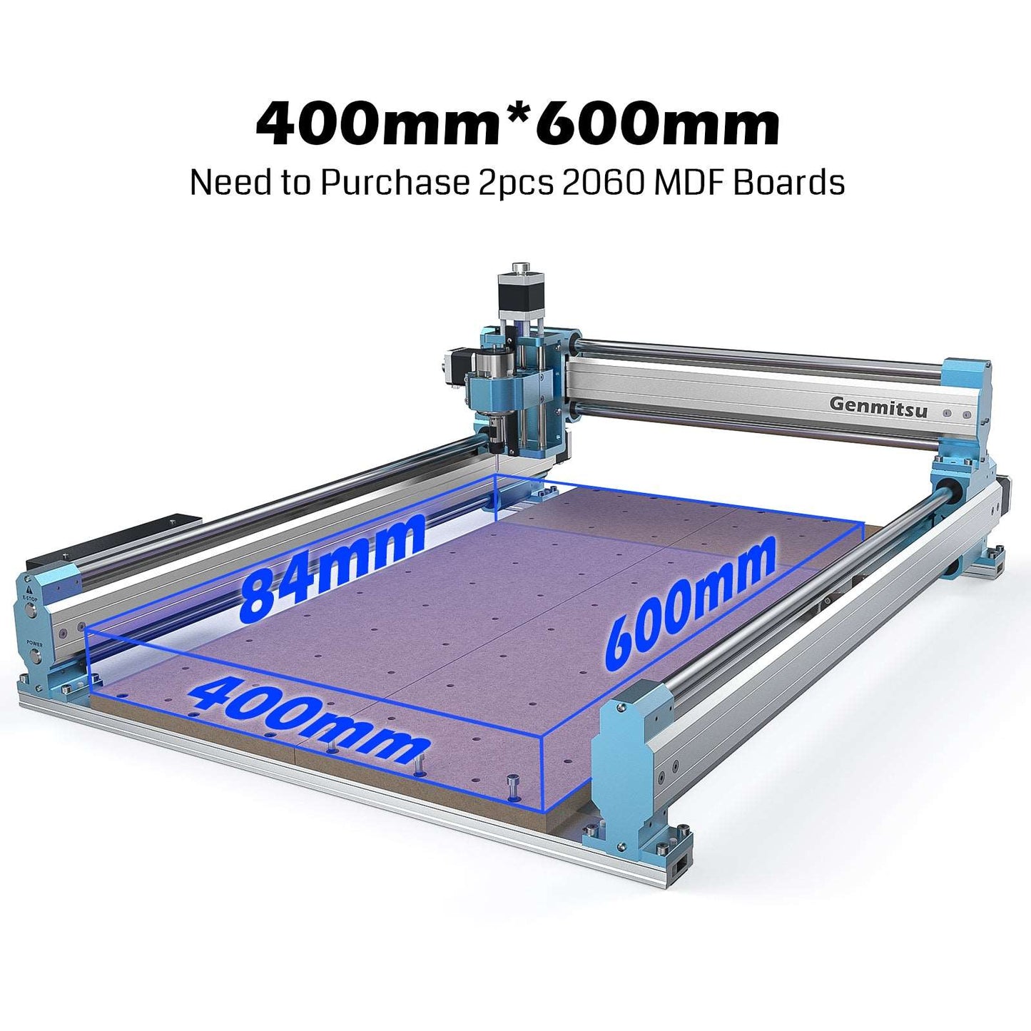 2040, 2060 Threaded Inserts MDF Spoilboard for 4040-PRO CNC Router XY Axis Extension Kit