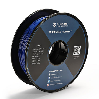 Galaxy Blue, Flexible TPU Filament 1.75mm 0.8kg/1.76lb