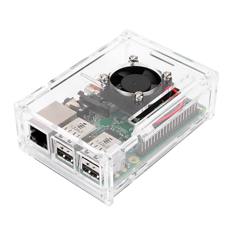 [Discontinued] Pi2/Pi3 Arcylic Case with Cooling Fan