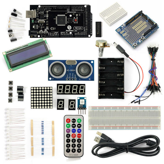 [Discontinued] SainSmart MEGA2560 R3+Distance Sensor Starter Kit With 19 Basic Arduino Projects