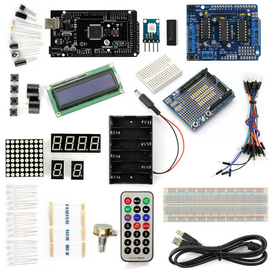 [Discontinued] SainSmart MEGA2560 R3+L293D Motor Drive Shield Starter Kit With Basic Projects for Arduino