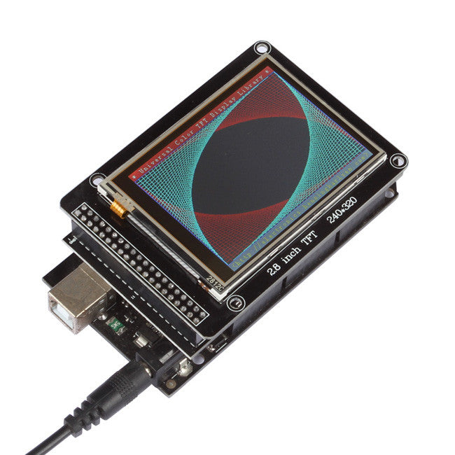 [Discontinued] SainSmart Mega2560 R3 + 2.8" LCD Screen Display + TFT LCD Shield for Arduino