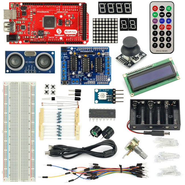 [Discontinued] SainSmart MEGA ADK R3 + Distance sensor + L293D + Joystick Starter Kit