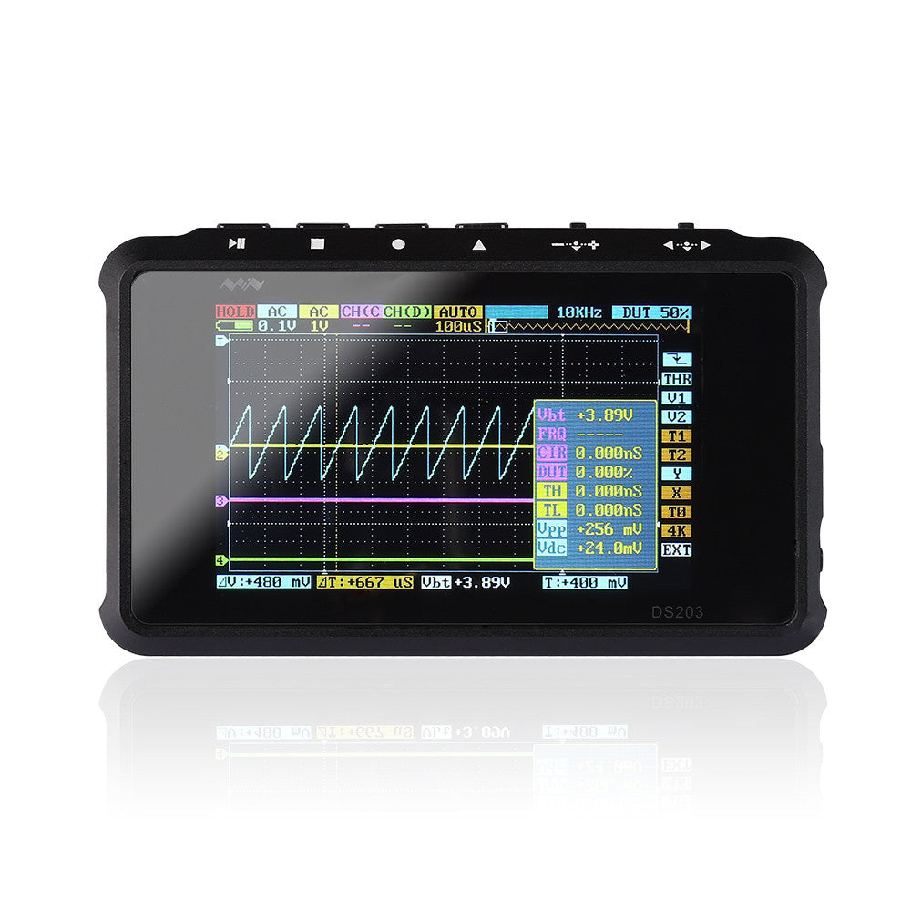 [Discontinued] DSO203 Pocket-sized 4-Channel Digital Oscilloscope  8MHz 72 MSps, Aluminum Shell