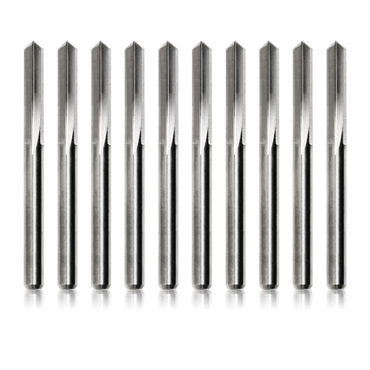 [Discontinued] VE10, 1/8'' Shank, V-Groove, 0.1mm, 30/60/90 degree, 10pcs CNC Router Bits