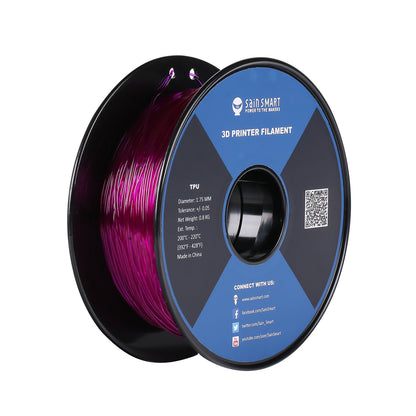 [Discontinued] Pink/Purple, Flexible TPU Filament, 1.75mm 0.8kg/1.76lb