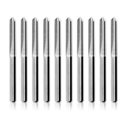 [Discontinued] VE10, 1/8'' Shank, V-Groove, 0.1mm, 30/60/90 degree, 10pcs CNC Router Bits