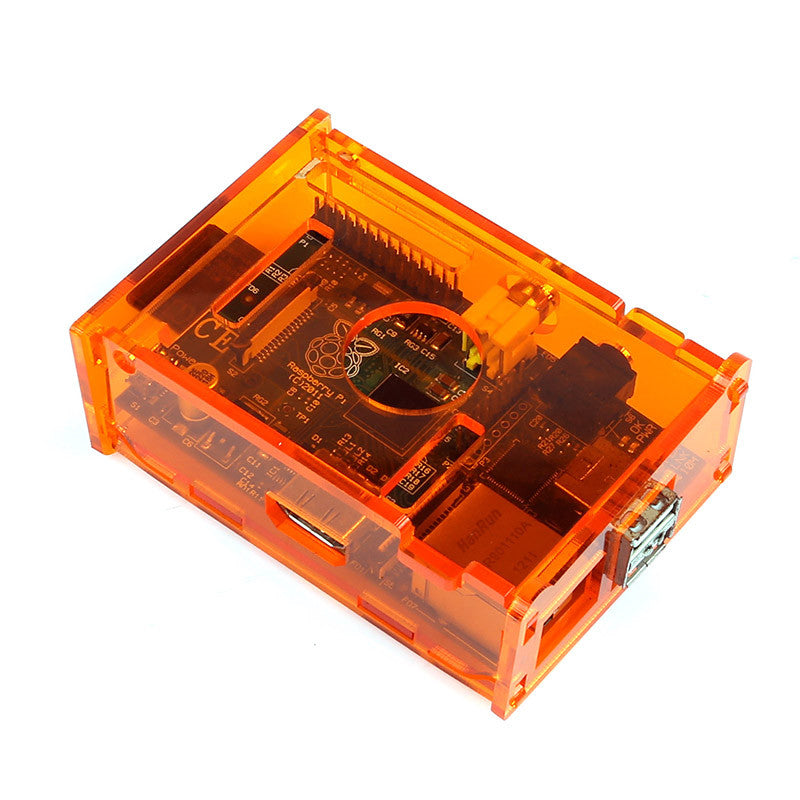 [Discontinued] Raspberry Pi B Case Enclosure New Gloss Transparent Acrylic Computer Box