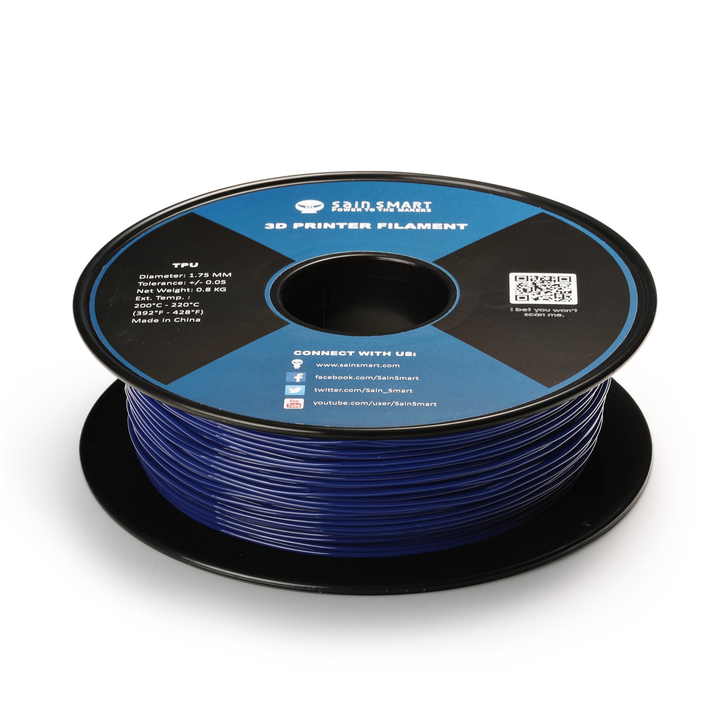 Galaxy Blue, Flexible TPU Filament 1.75mm 0.8kg/1.76lb