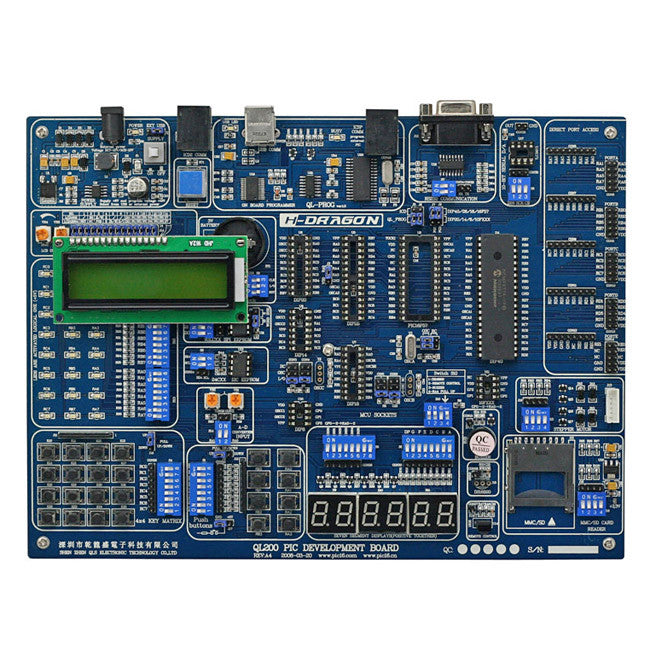 [Discontinued] New QL200 PIC Microchip MCU Development Board & USB Programmer Kit 1602 LCD ICD