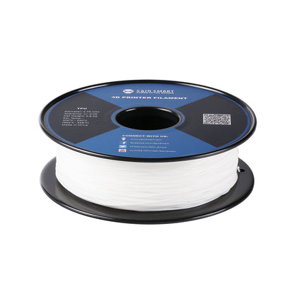 White, Flexible TPU Filament 1.75mm 0.8kg/1.76lb