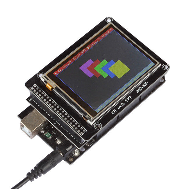 [Discontinued] SainSmart Mega2560 R3 + 2.8" LCD Screen Display + TFT LCD Shield for Arduino