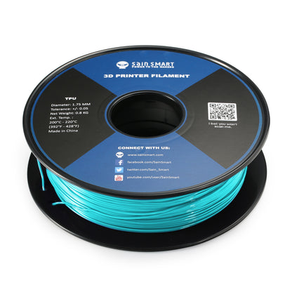 Neon Cyan, Cyberpunk Color TPU Filament 1.75mm 0.8kg/1.76lb