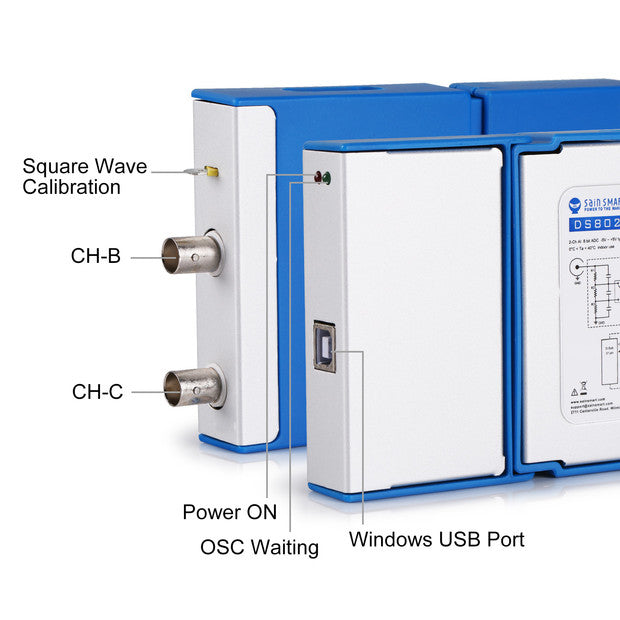 [Discontinued] SainSmart DS802 Dual Channel Virtual PC Oscilloscope
