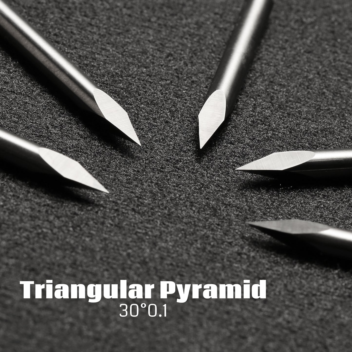 [Discontinued] TR10 Series, Triangular V-Bit, 0.1mm, 1/8'' Shank, 10Pcs CNC Router Bits